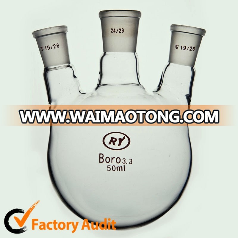 Shanghai professional lab glassware factory 3.3 borosilicate glass lab flask