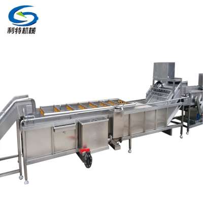 Vegetable fruit bubble washing machine and food processing production line